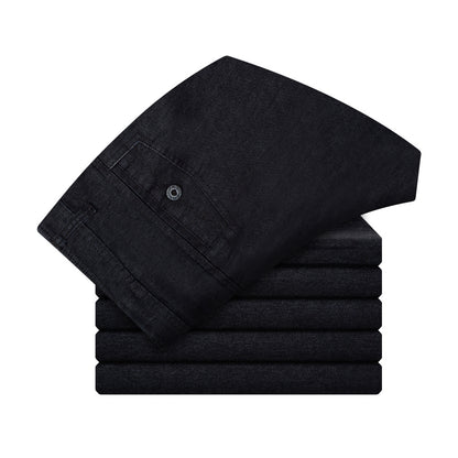 Herbst und Winter Herren Jeans Taille gerade Männer lose elastische Schritt tief in ältere Arbeit vier Hosen