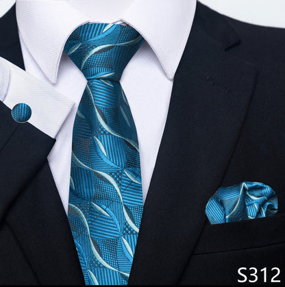 Men's Creative All-match Business Formal Wear Tie Scarf Cuff Buckle Set - ARCHSHOPE