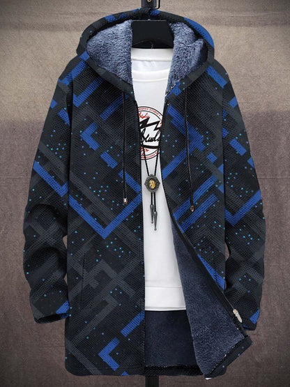 Lässige Herrenjacke mit Reißverschluss und Kapuze, baumwollgefüttert
