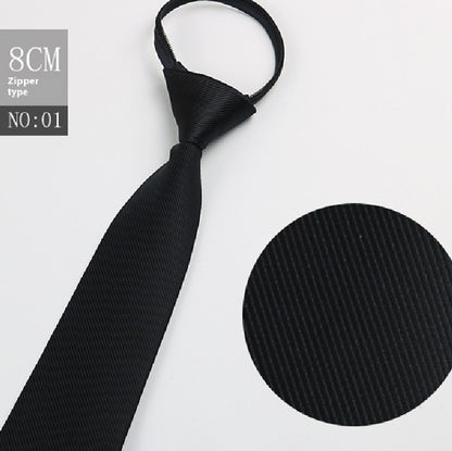 Black Men's Tie Striped Blue Business Tie Lazy Zip Tie In Stock Wholesale Pull Peels - ARCHSHOPE