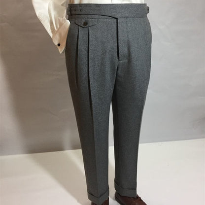 Pantalon de costume ample et décontracté en laine