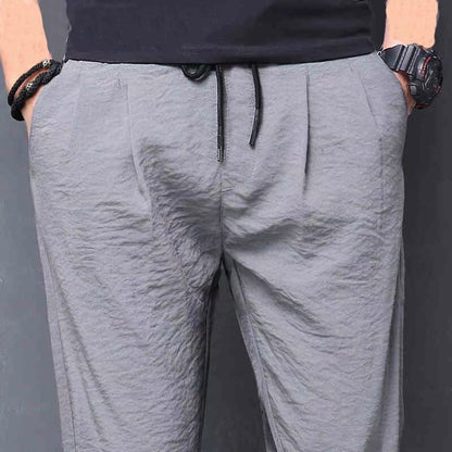 Pantalon long d'été en soie glacée pour homme