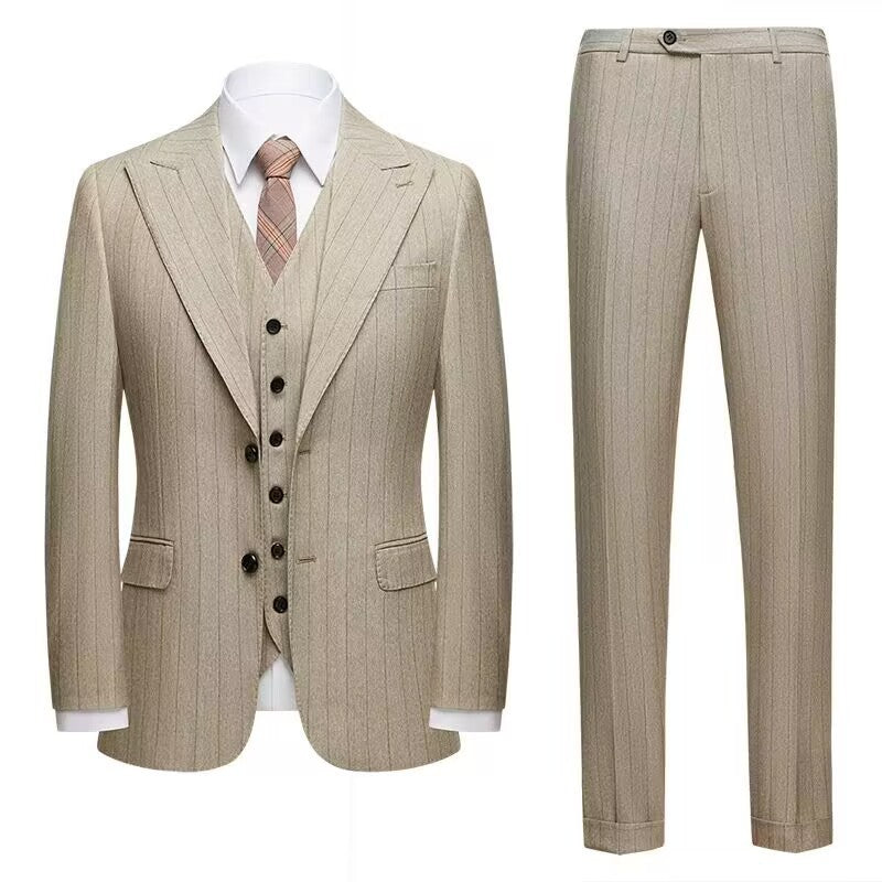 Bräutigam Slim Fit Anzug Dreiteiliger Anzug für Männer