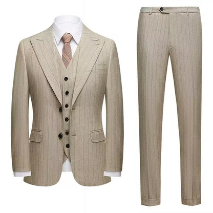 Bräutigam Slim Fit Anzug Dreiteiliger Anzug für Männer