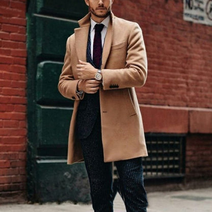 Manteau mi-long en laine double face pour homme