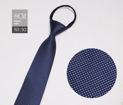 Black Men's Tie Striped Blue Business Tie Lazy Zip Tie In Stock Wholesale Pull Peels - ARCHSHOPE