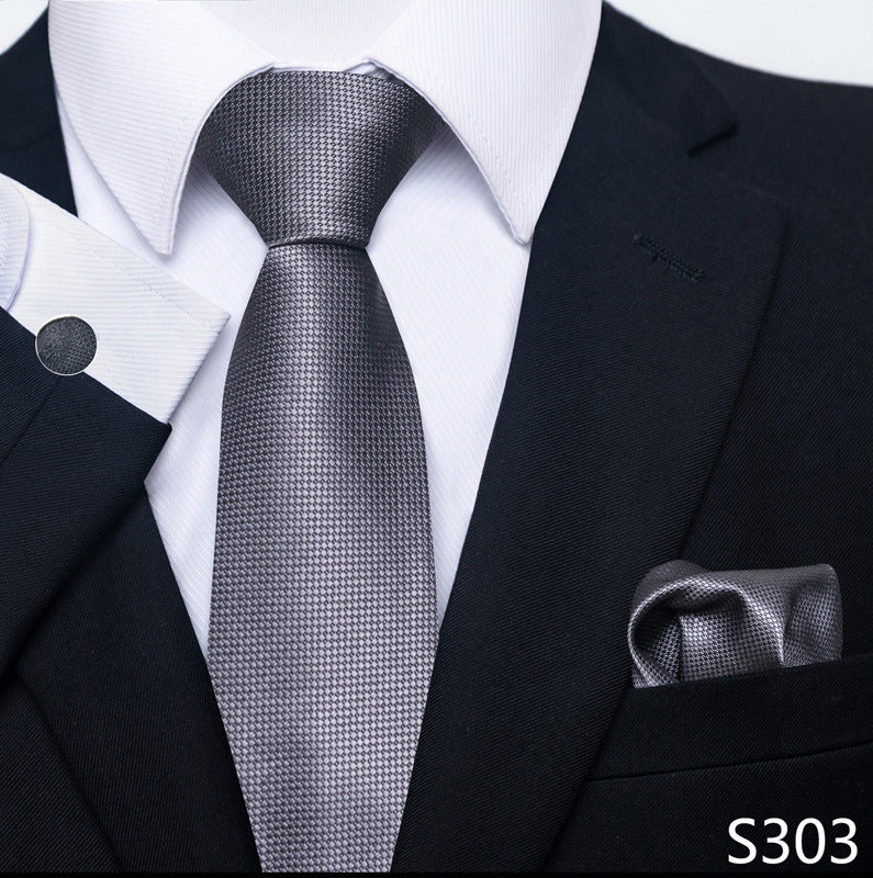Men's Creative All-match Business Formal Wear Tie Scarf Cuff Buckle Set - ARCHSHOPE