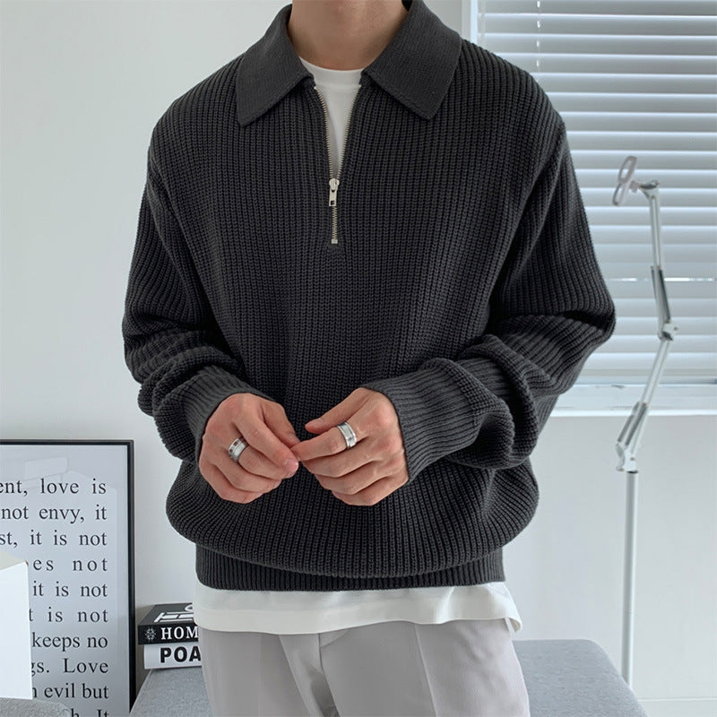 Manteau pull à manches longues de couleur unie