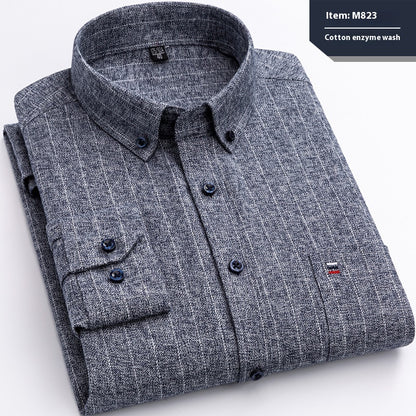 Baumwolle Langarmhemd Karo Business Slim Fit