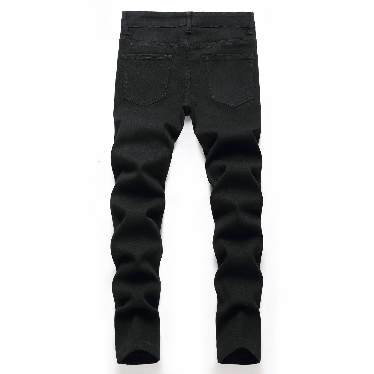Schwarze, elastische Straight-Jeans für Herren