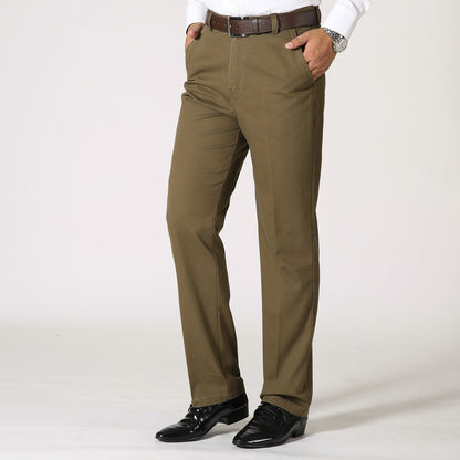 Herbst und Winter Herren Baumwolle Business Casual Herrenhosen mittleren und alten Alters lose gerade Werkzeug lange Hosen Papa