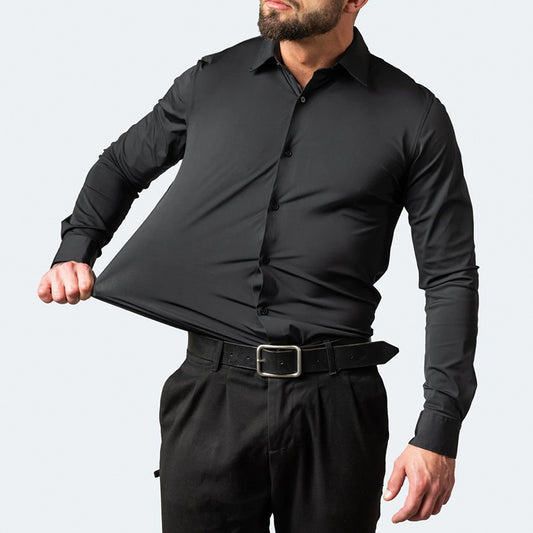 Chemise d'affaires simple et de couleur unie avec doublure fine