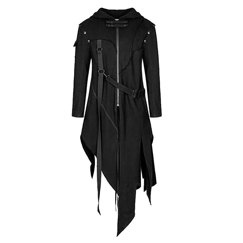 Long punk men's coat in vintage clothing