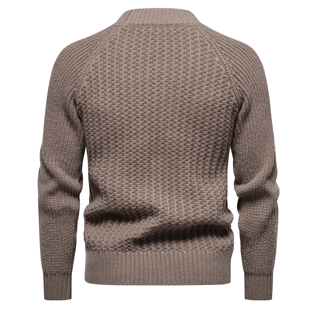 Pull décontracté ample à col rond pour homme, couleur unie