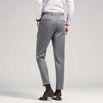 Pantalon de costume pour homme, coupe droite, sans repassage, style business