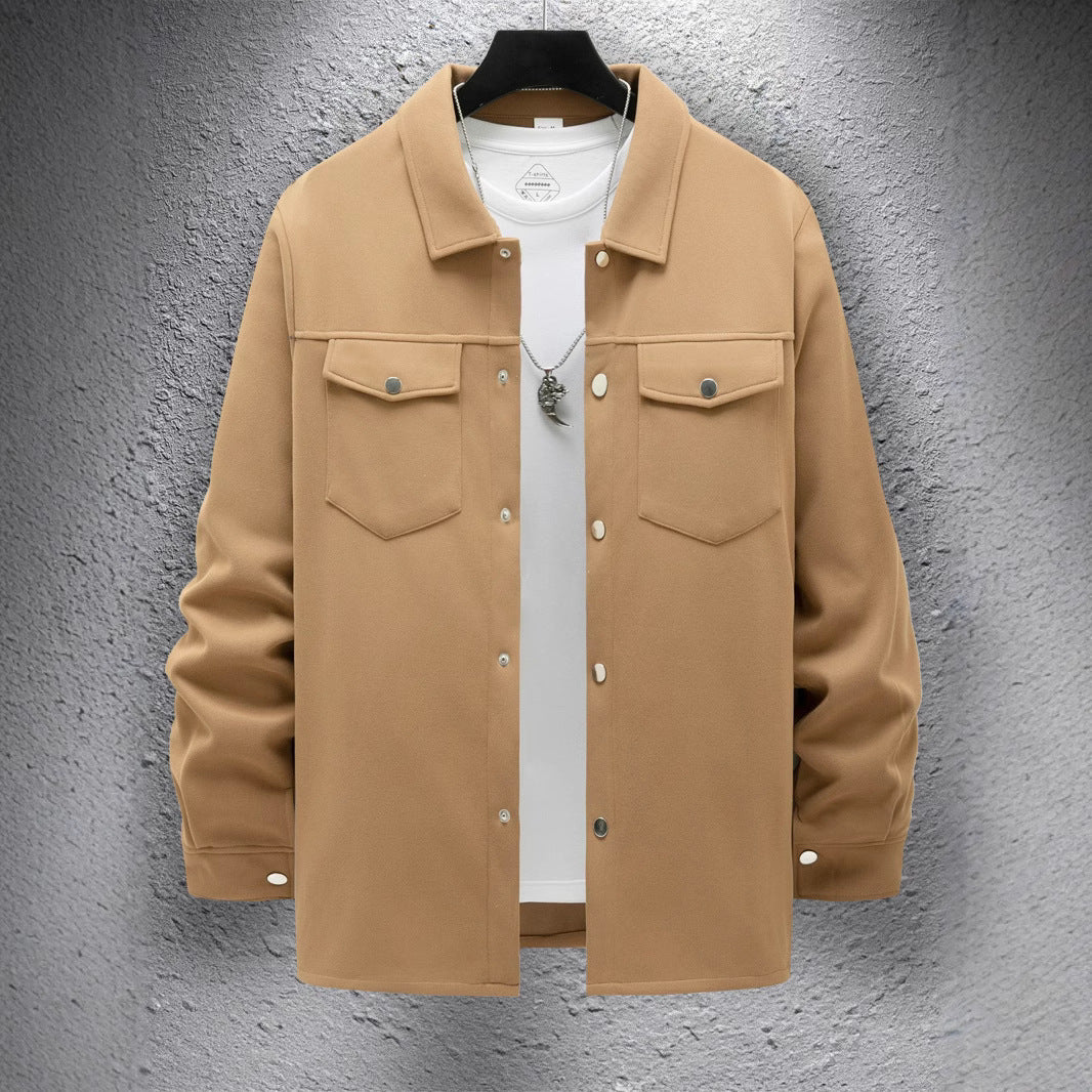 Veste décontractée à simple boutonnage pour homme, couleur unie, pour le printemps et l'automne