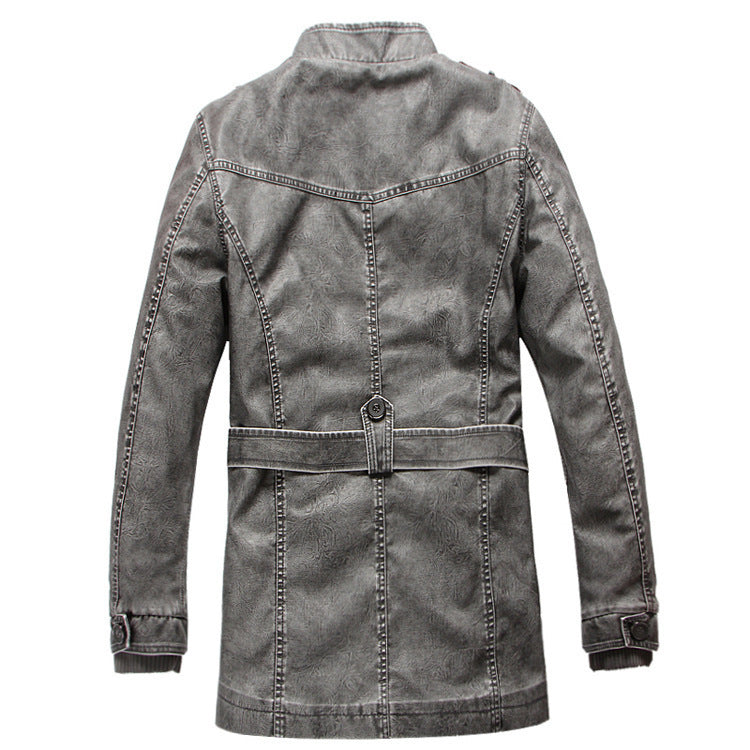 Trench-coat en cuir pour homme