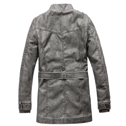 Trench-coat en cuir pour homme
