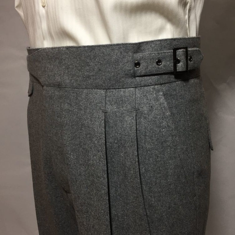 Pantalon de costume ample et décontracté en laine