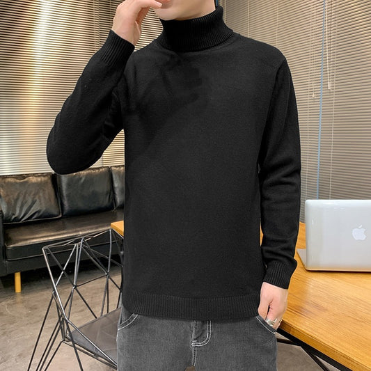 Turtleneck Sweater Plus Velvet Knitting Trend Of Self-cultivation All-match - ARCHSHOPE