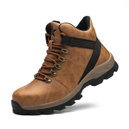 Chaussures de sécurité montantes pour hommes, chaussures de protection pour chantier, chaussures à embout d'acier, bottes de randonnée respirantes, bottes de travail anti-crevaison