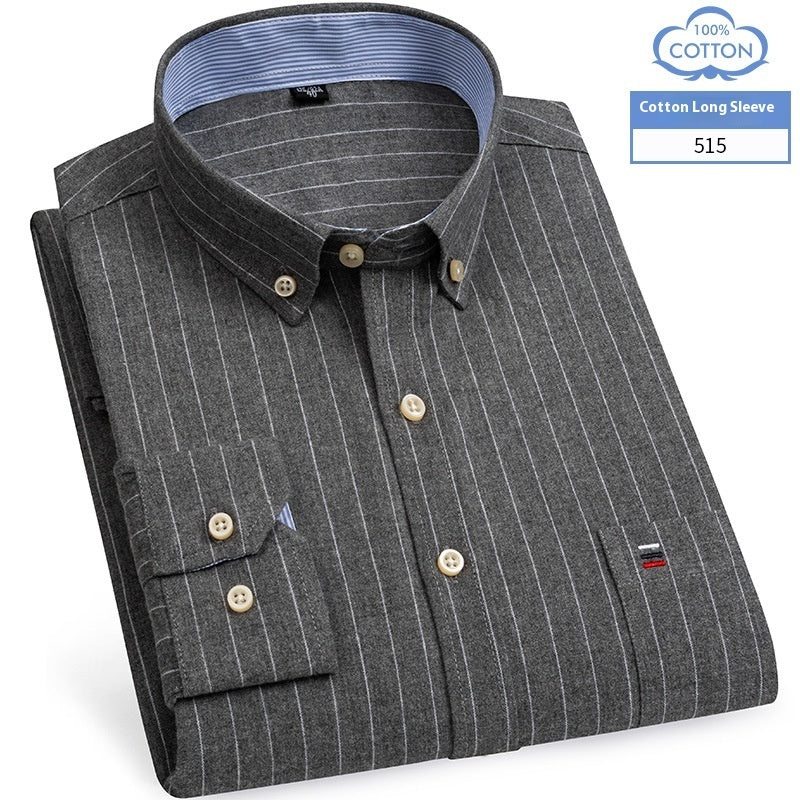 Chemise en coton à manches longues pour homme, coupe slim, style business décontracté