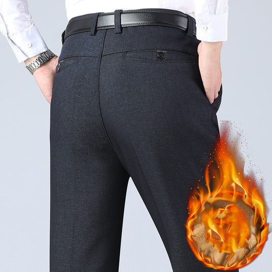 Pantalon habillé en duvet d'agneau, pantalon décontracté 