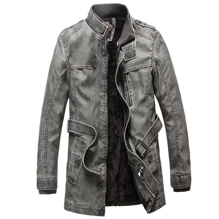 Trench-coat en cuir pour homme