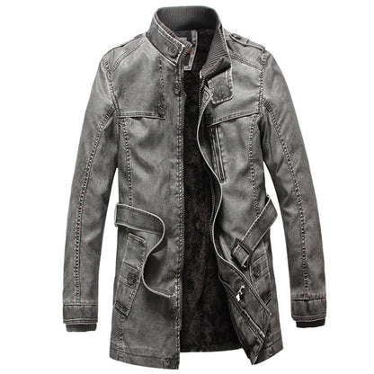 Trench-coat en cuir pour homme