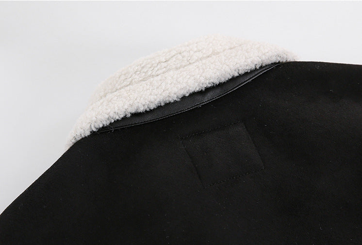 Veste décontractée en laine d'agneau à fermeture éclair pour homme