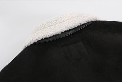 Veste décontractée en laine d'agneau à fermeture éclair pour homme