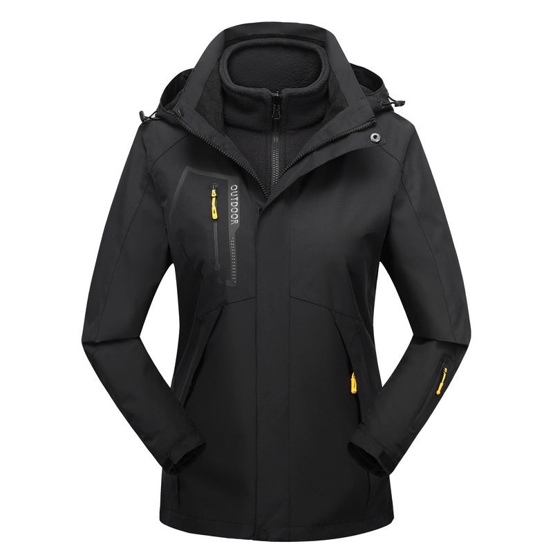 Winter Outdoor Drei-in-Eins-Mantel Warmhaltende Baumwollkleidung Shell-Jacke Baumwollgepolsterter Mantel Für Männer Und Frauen