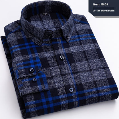 Baumwolle Langarmhemd Karo Business Slim Fit