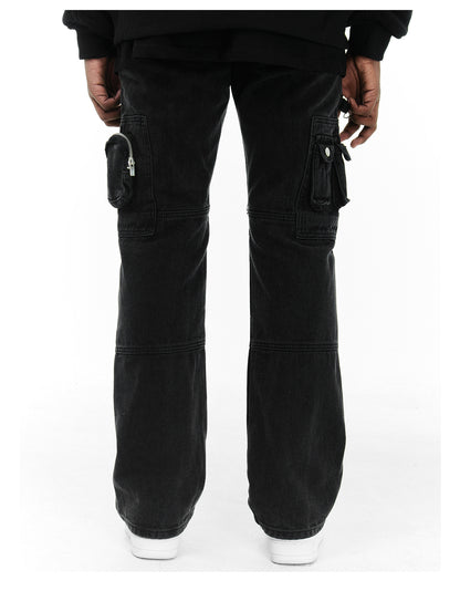Pantalon large à jambe droite, nouvelle collection automne, vêtements de travail fonctionnels et décontractés à poches multiples