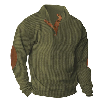 Corduroy Casual Stand Collar Long-sleeved Sweater - ARCHSHOPE