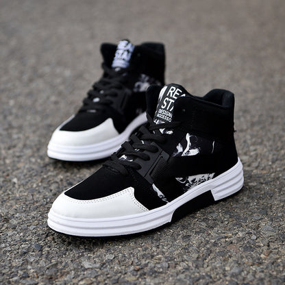 Camouflage High-Top-Schnürschuh