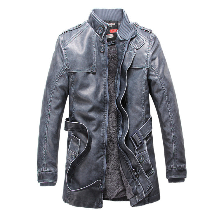 Trench-coat en cuir pour homme