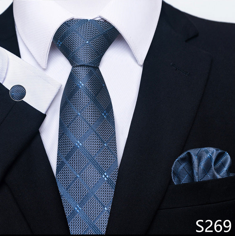 Men's Creative All-match Business Formal Wear Tie Scarf Cuff Buckle Set - ARCHSHOPE