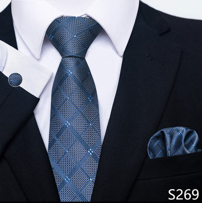 Men's Creative All-match Business Formal Wear Tie Scarf Cuff Buckle Set - ARCHSHOPE