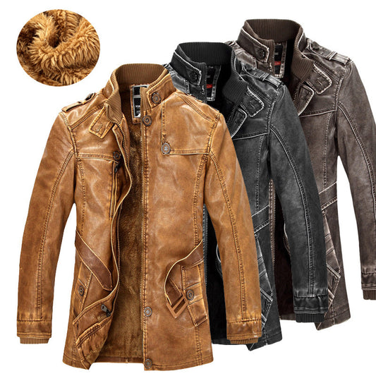 Trench-coat en cuir pour homme
