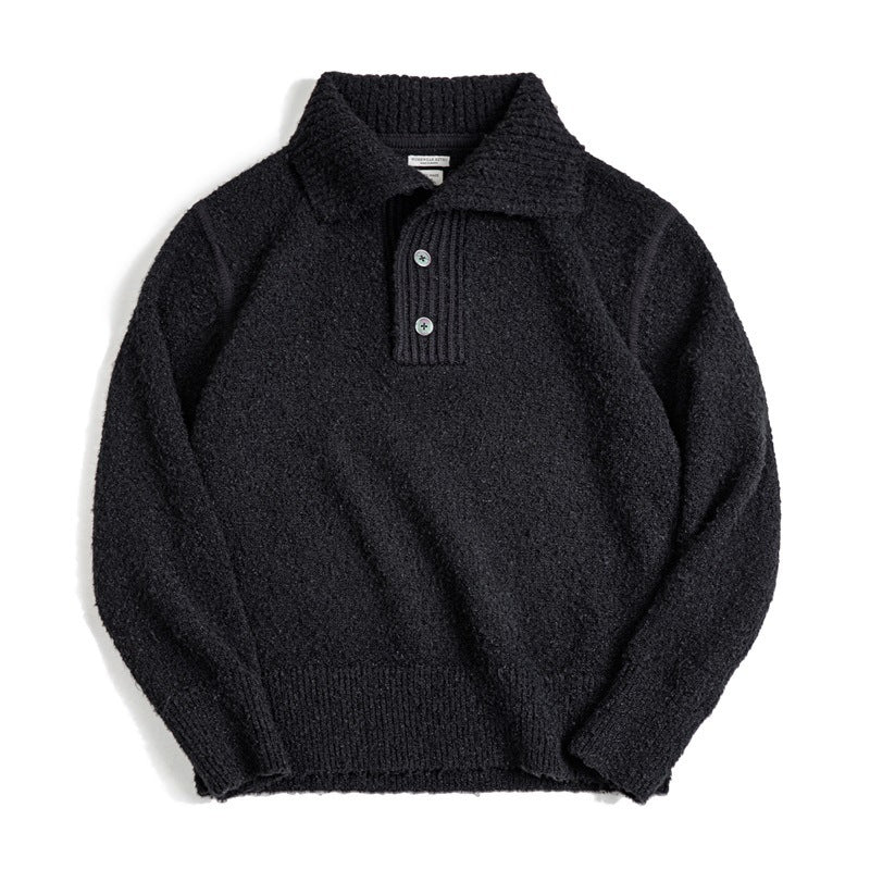 Pull épais à revers pour homme avec couvre-chef thermique
