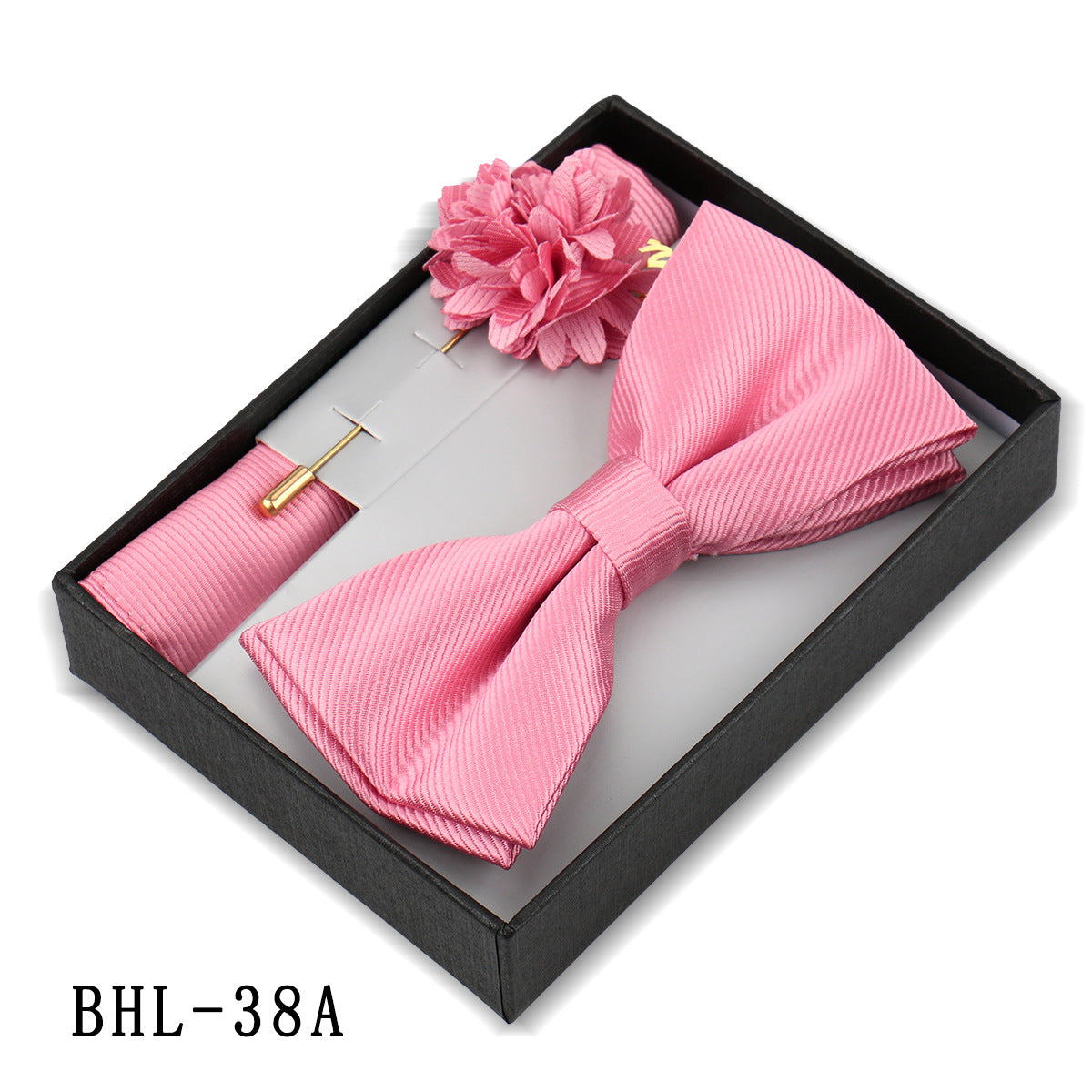 Mens Bow Tie, Pocket Square, And Brooch Gift Set - ARCHSHOPE