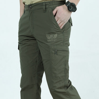 Pantalon cargo ample grande taille à poches multiples