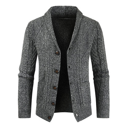 Cardigan tricoté à col en V pour homme, veste pull ample et épaisse