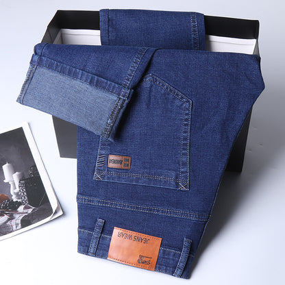 Jeans de printemps pour hommes, coupe droite et élastique