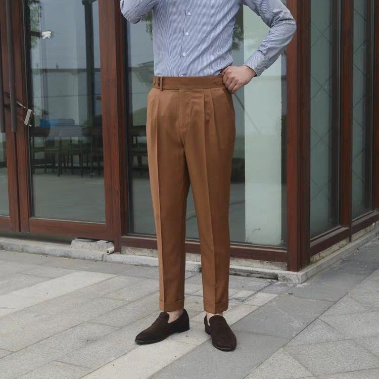 Pantalon de costume slim à brides et boucle Paris