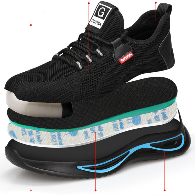 Chaussures de sécurité à embout d'acier pour hommes, baskets de travail antidérapantes et indestructibles