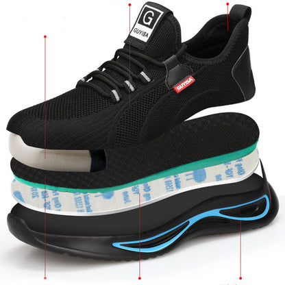 Chaussures de sécurité à embout d'acier pour hommes, baskets de travail antidérapantes et indestructibles