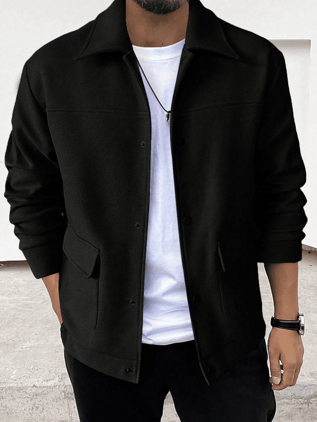 Veste décontractée boutonnée pour homme
