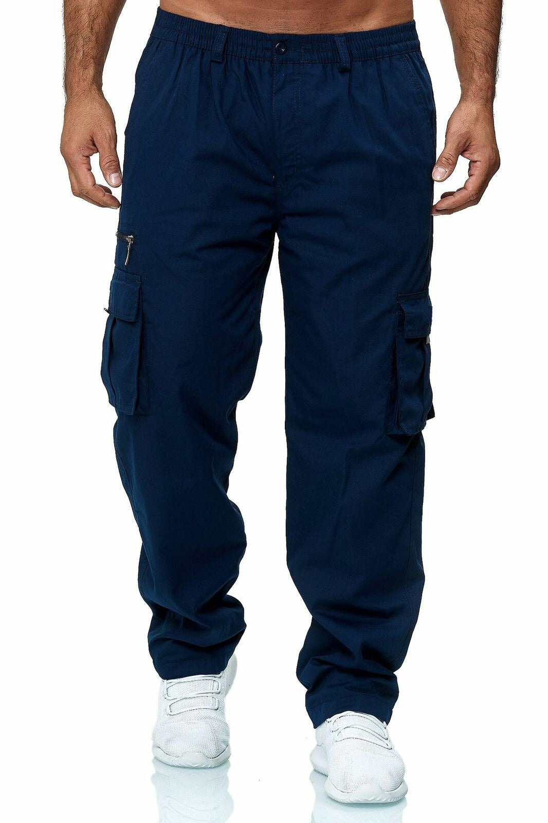 Lässiger Herren-Overall mit mehreren Taschen und geradem Bein